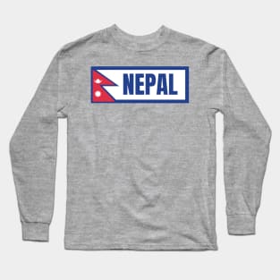 Nepal with Flag Long Sleeve T-Shirt